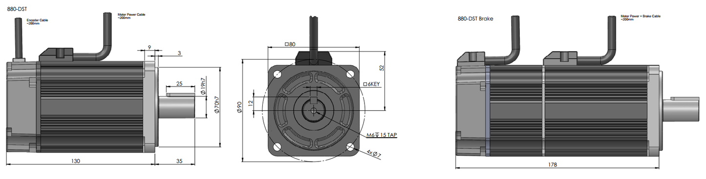 DST 0.75kW AC Servo Motor