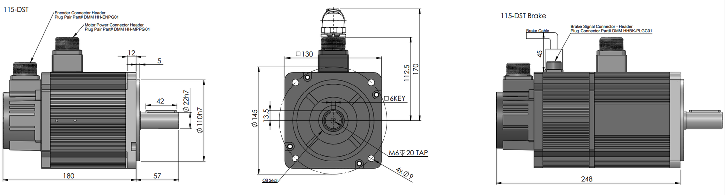 DST 1.3kW AC Servo Motor