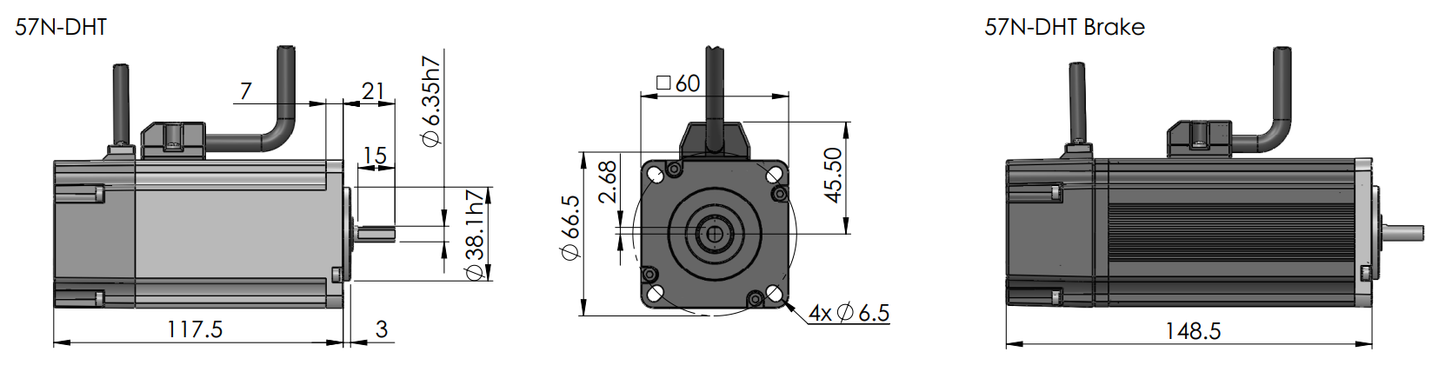 57N-DHT 0.4kW AC Servo Motor