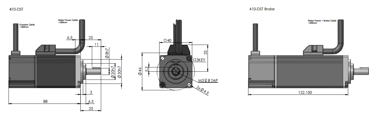 DST 0.1kW AC Servo Motor